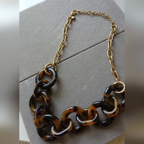 J.Crew Tortoise Link Statement Necklace - Picture 1 of 8